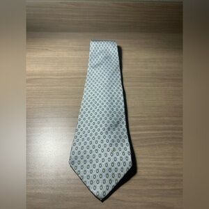 J. Crew 100% Silk Blue Green Patterned Neck Tie Hand Made in USA